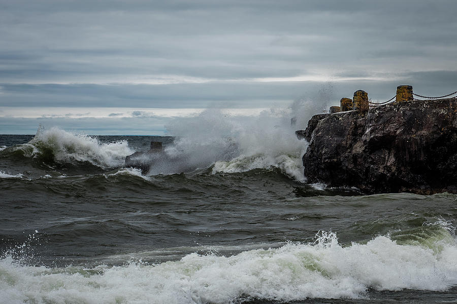 Surfs Up On Superior Photograph by Paul Freidlund