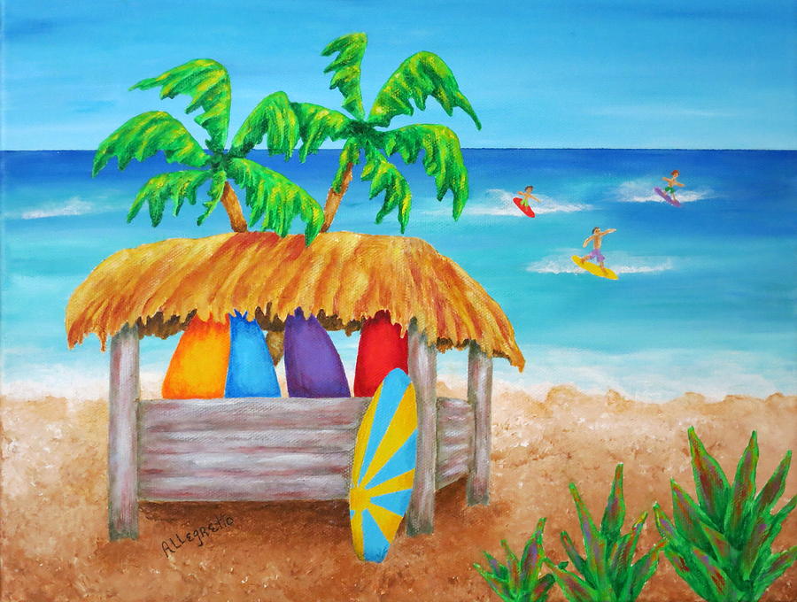 Surfs Up Painting by Pamela Allegretto