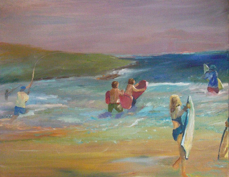 Surfs Up Painting by Susan  Esbensen