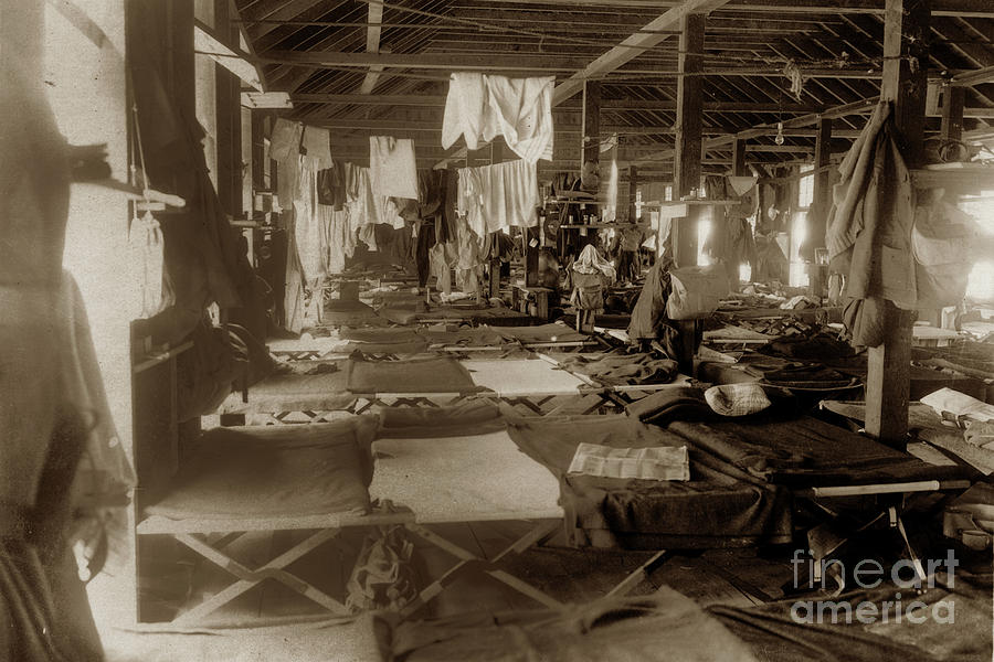 American Expeditionary Forces Photograph - Surgical Ward, Base Hospital 34 Inside Type A Unit  Nantes, France 1918 by Monterey County Historical Society