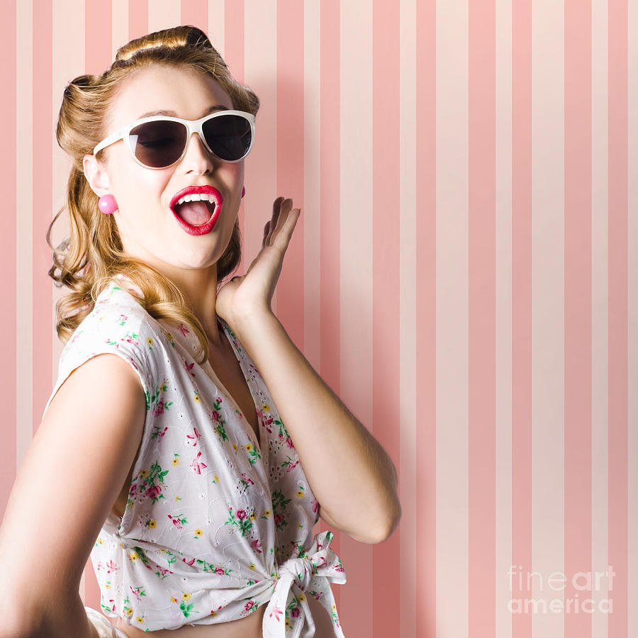 Surprised Girl In Retro Fashion Style Glamur Photograph by Jorgo Photography