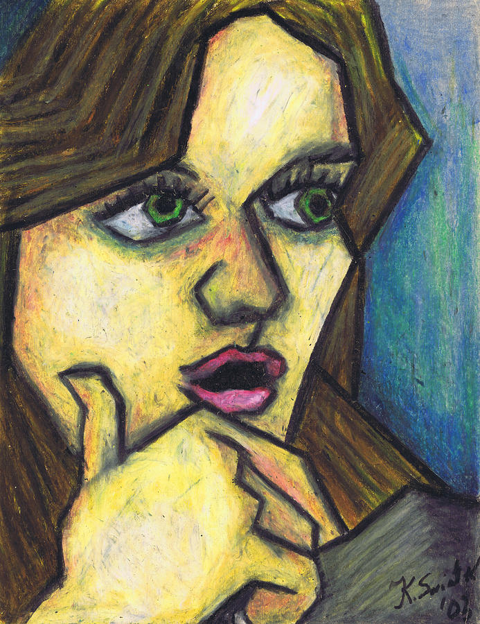 Surprised Girl Painting by Kamil Swiatek