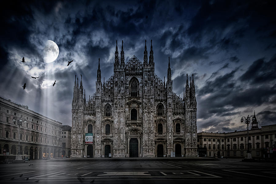 Abstract Photograph - SURREAL ART Milan Cathedral No1 by Melanie Viola