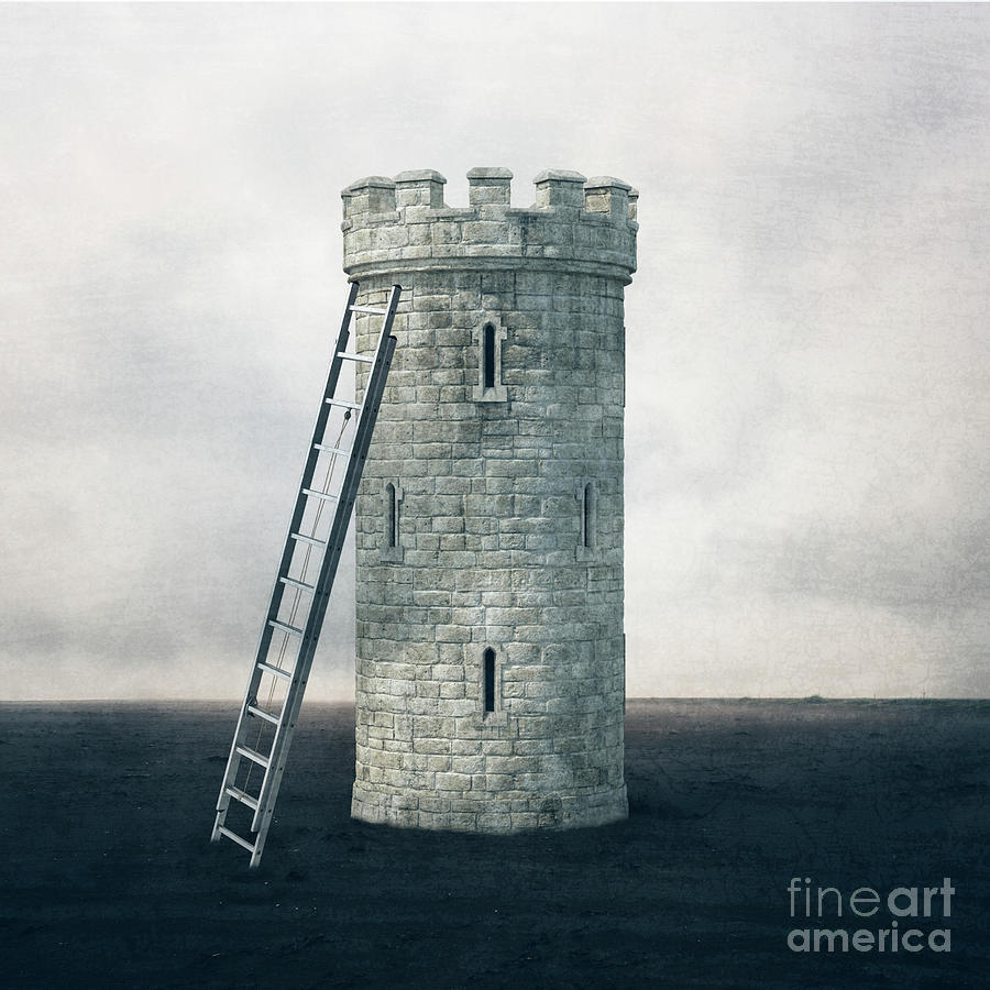 Castle Digital Art - Surreal Landscape - Castle Tower by Edward Fielding