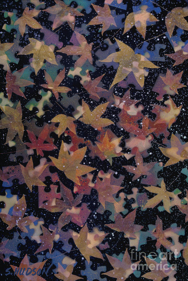 autumn leaves photographs - Autumn Sky Painting by Sharon Hudson