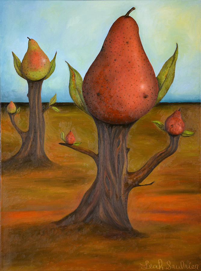 Surreal Pear Trees 4 Painting by Leah Saulnier The Painting Maniac