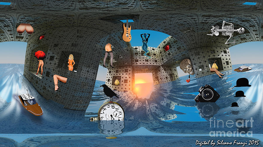 Surreal sea - Magritte inspired Digital Art by Silvano Franzi