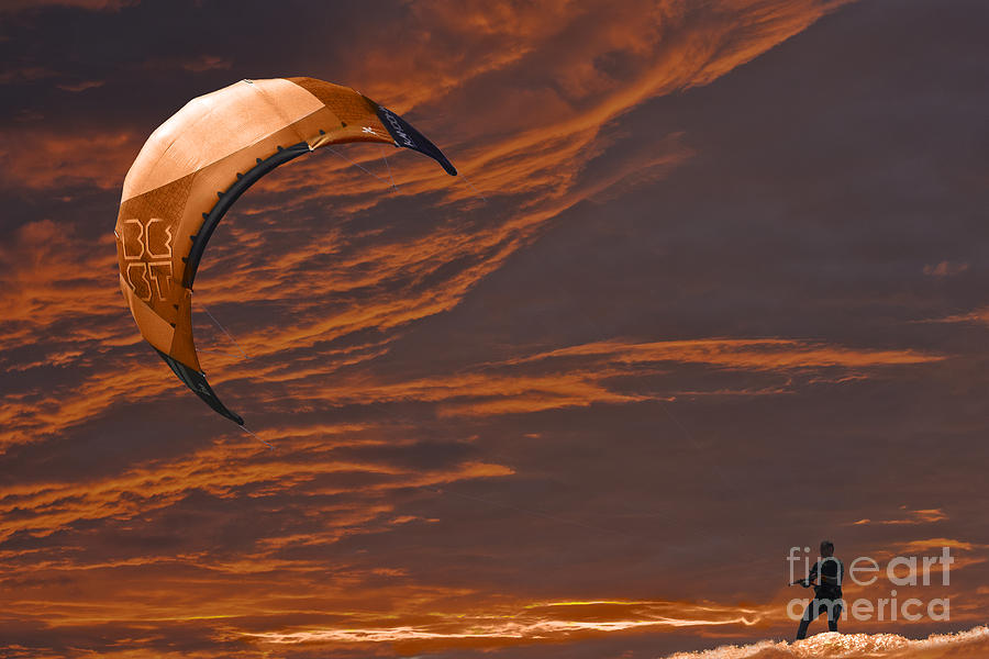 Surreal Surfing Orange Photograph