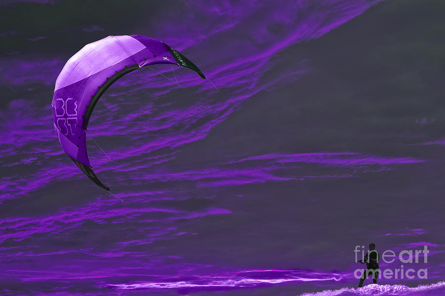 Surreal Surfing Purple Photograph
