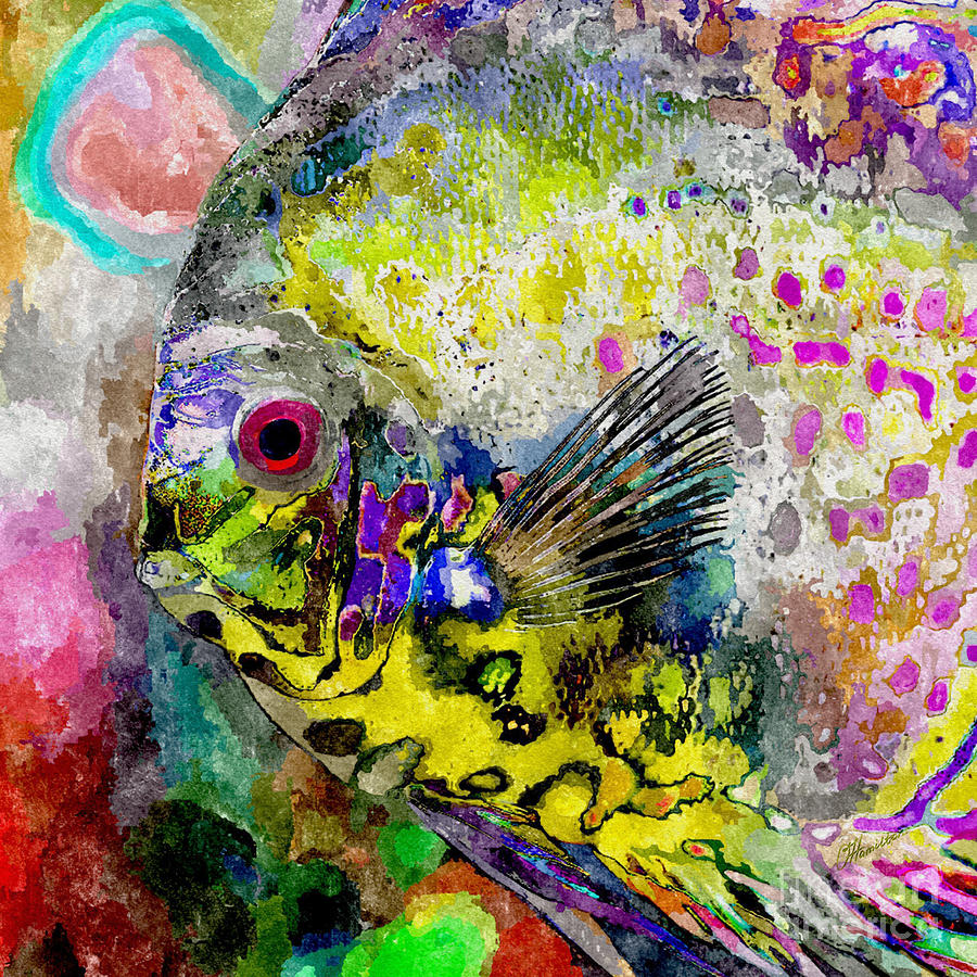 Surrealistic Tropical Fish Mixed Media by Olga Hamilton