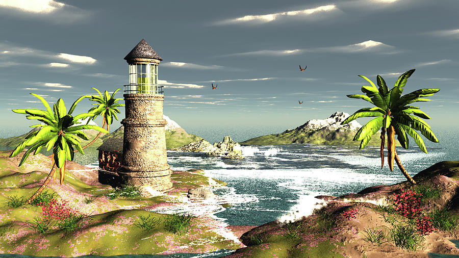 Susan Beach Lighthouse Digital Art by John Junek
