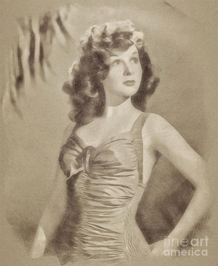 Susan Hayward, Vintage Actress By John Springfield Drawing