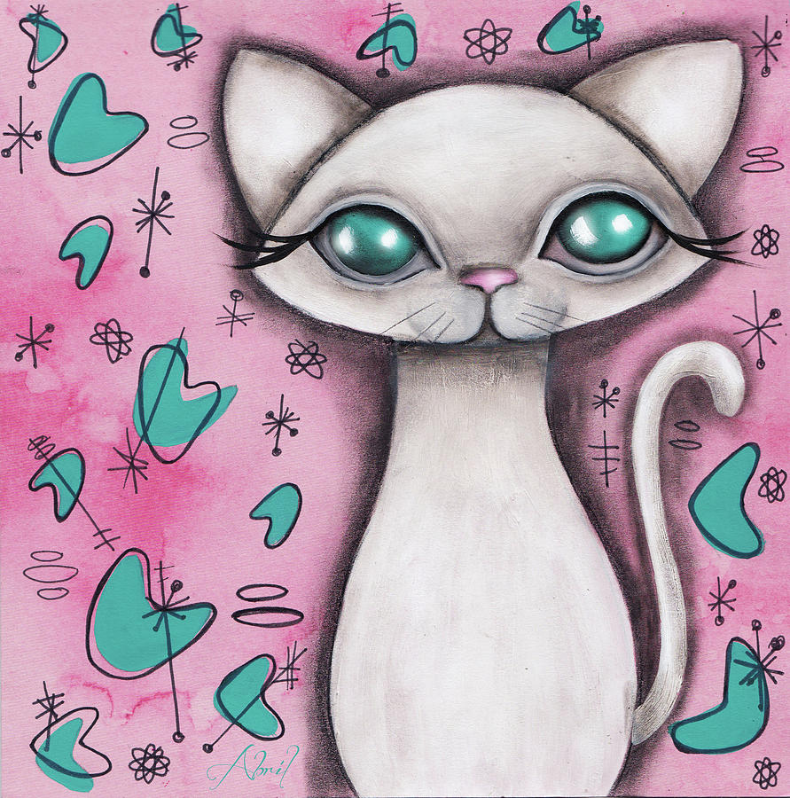 Susan  Cat Painting by Abril Andrade