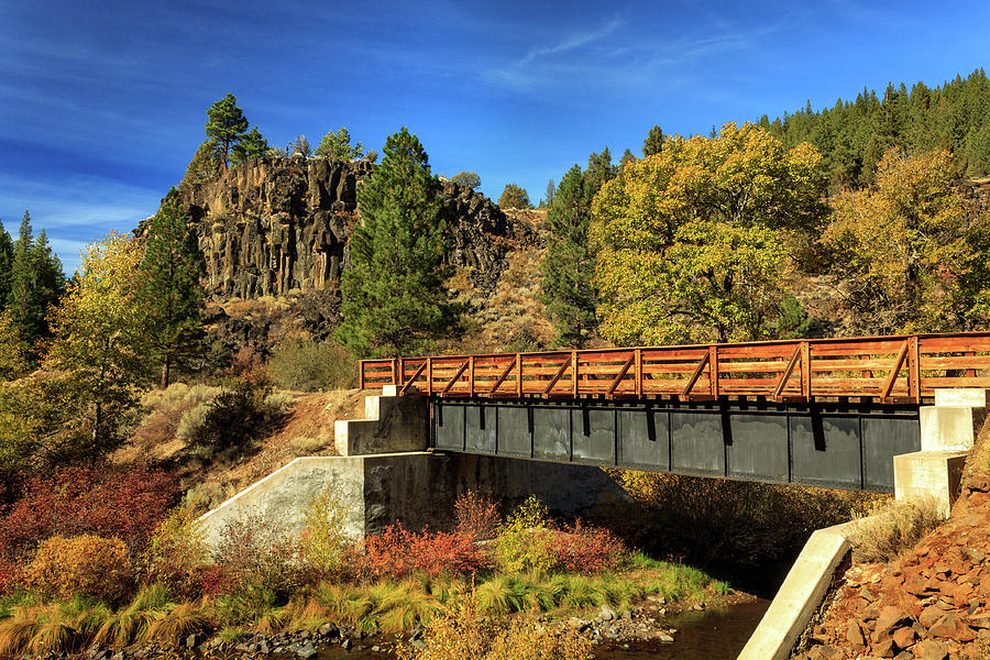Fall Photograph - Susan River Bridge On The Bizz by James Eddy