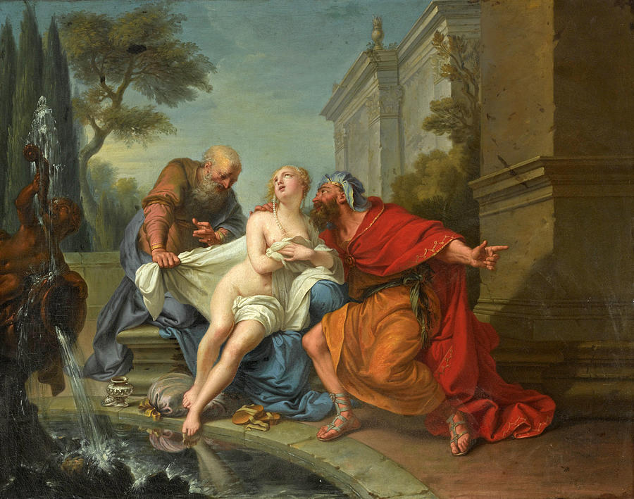 Susanna and the Elders Painting by Attributed to Jean-Baptiste van Loo