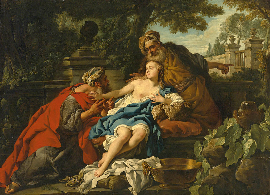 Susanna and the Elders Painting by Studio of Jean-Francois Detroy