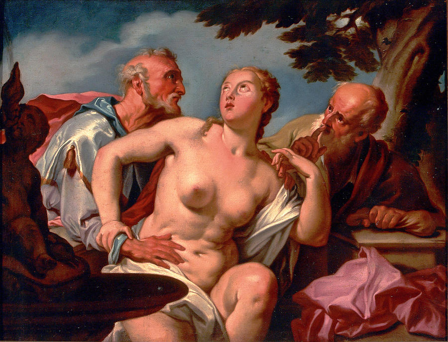Susanna suprised by the Elders Painting by Orazio Gentileschi