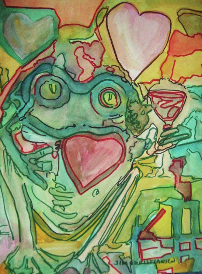 Susans Heart Frog Painting by James Christiansen