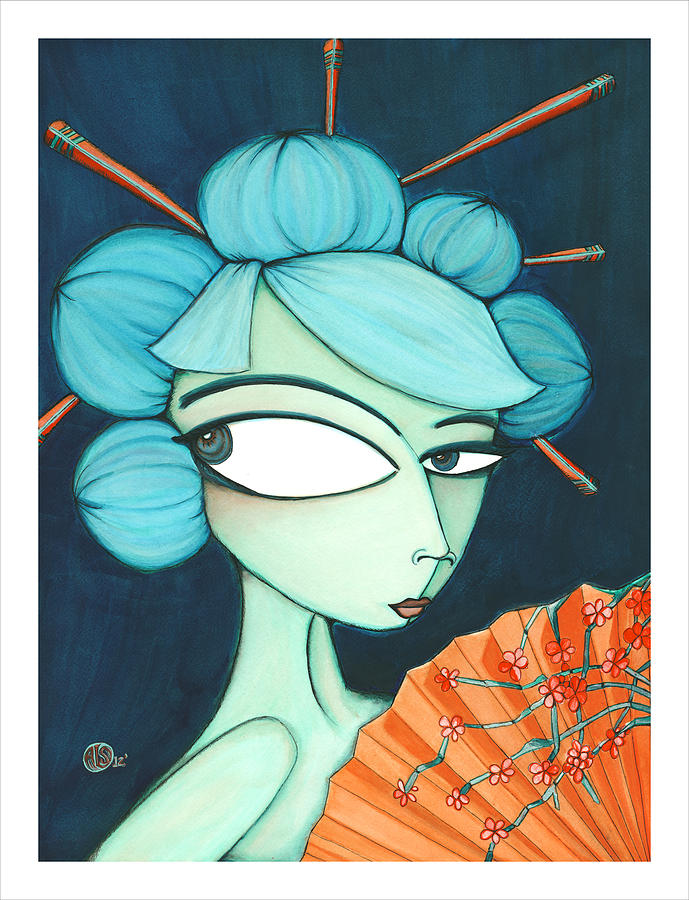 Cool Painting - Sushi Blues by Angie Snapp