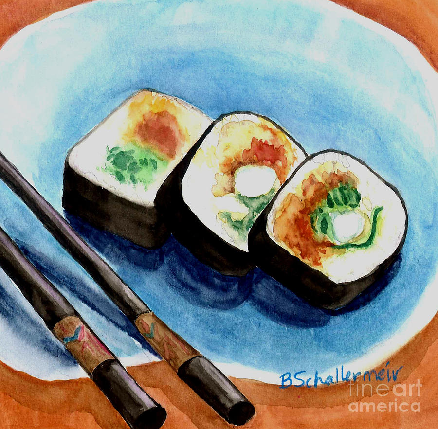Как нарисовать роллы маркерами