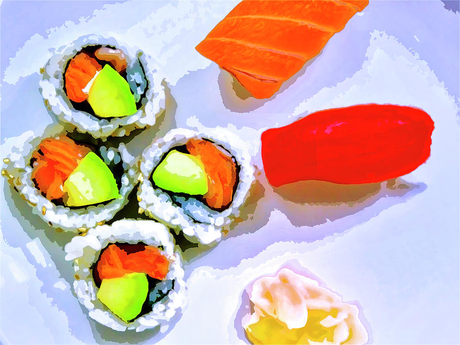 Sushi Mixed Media - Sushi Plate 6 by Dominic Piperata