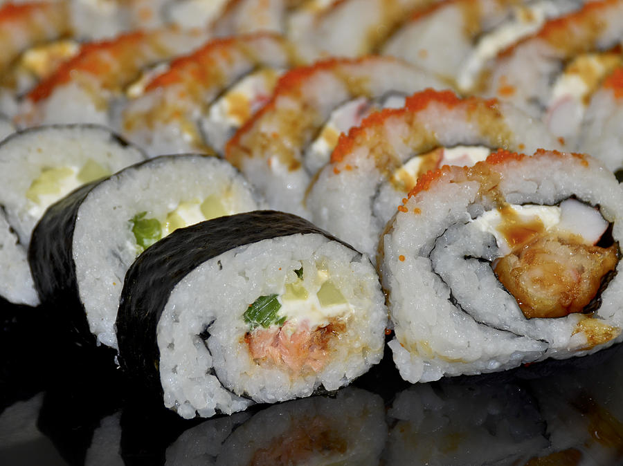 Sushi Photograph - Sushi Rolls From Home by Carolyn Marshall