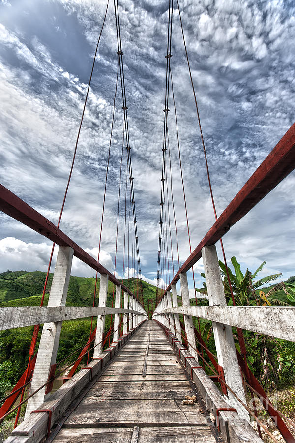 Nature Photograph - Suspended bridge by MotHaiBaPhoto Prints
