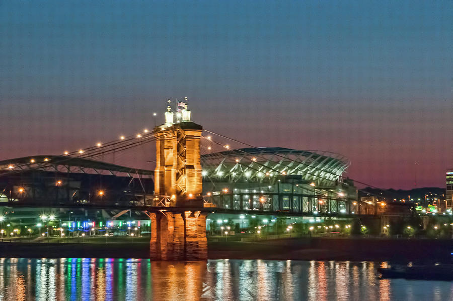 Cincinnati Bengals Photograph - Suspension Bridge Tower by Phyllis Taylor