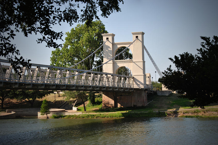 Suspension Bridge-Waco Texas Photograph by Kathy Williams-Walkup