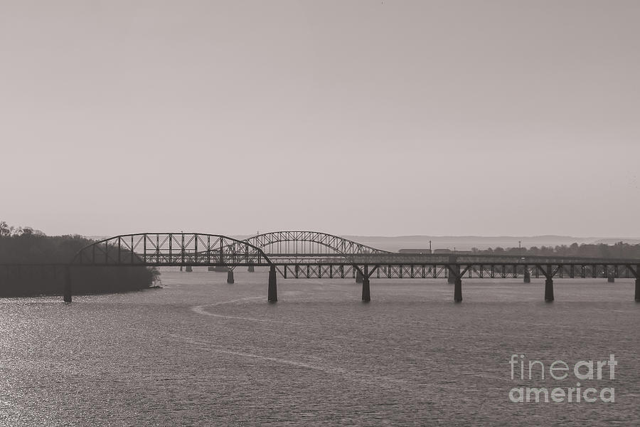Susquehanna river bridge in black and white Photograph by Claudia M Photography