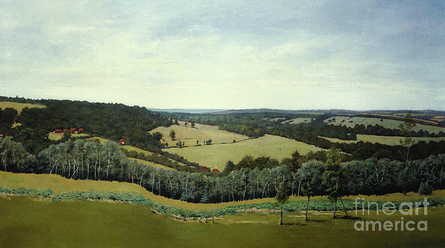 Sussex England - Landscape in Oils Painting by Gillian Owen