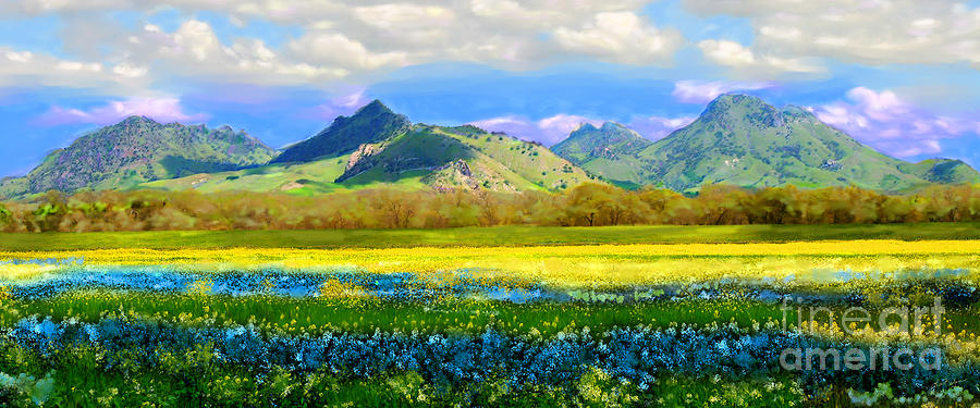 Nature Digital Art - Sutter Buttes in Spring by Lisa Redfern