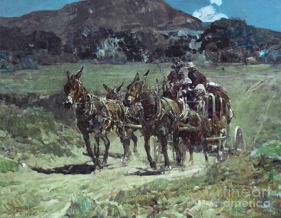 Western Painting - Sutter Creek Stage by Reproduction