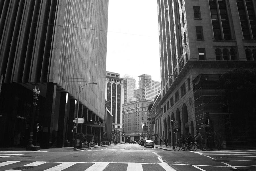 City Photograph - Sutter Street - San Francisco Street View Black and White  by Matt Quest