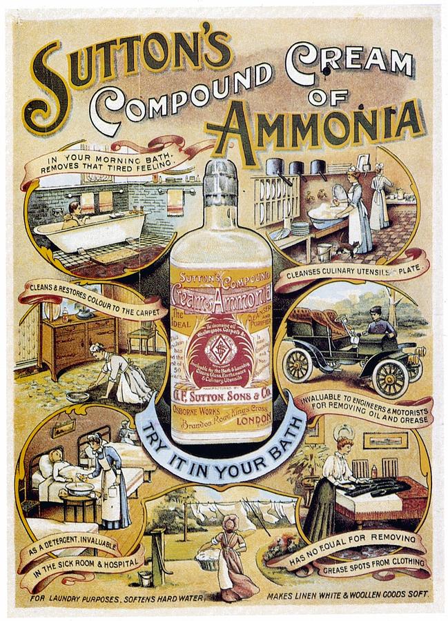 Suttons Compound Cream Of Ammonia - Vintage Advertising Poster Mixed Media
