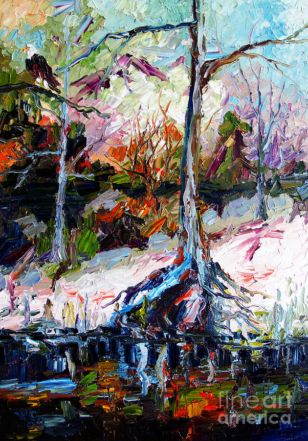 Suwanee River Black Waters Modern Art Painting by Ginette Callaway