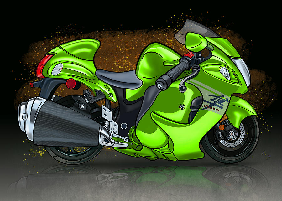 Hayabusa bike store green colour