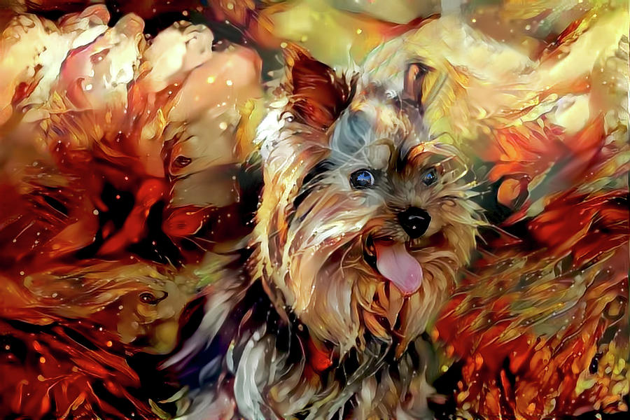 Suzy Q the Yorkie Digital Art by Peggy Collins