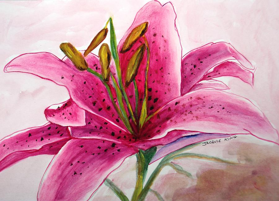 Lily Painting - Suzys Stargazer by Jacquie King