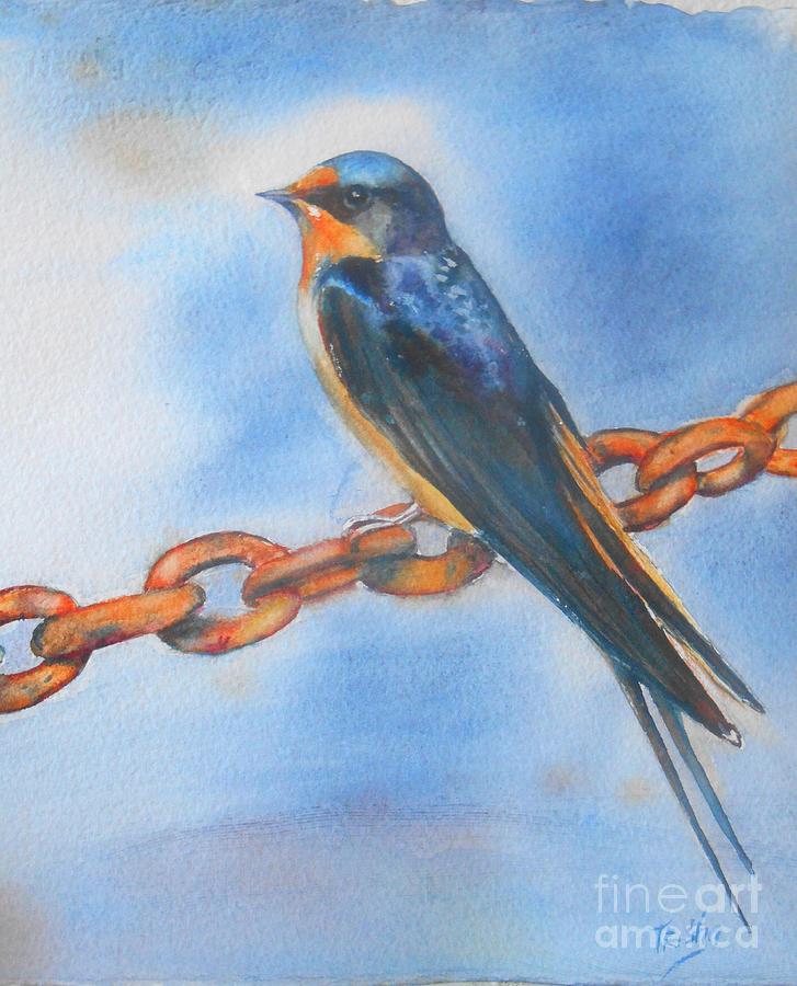 Swallow Painting - Swallow by Patricia Pushaw