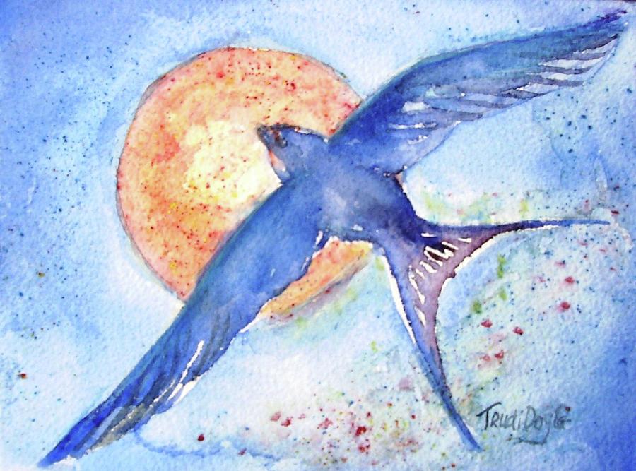 Swallows Return  Painting by Trudi Doyle