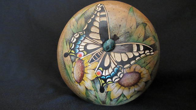 Swallowtail Butterfly #GN32 Pyrography by Barbara Prestridge