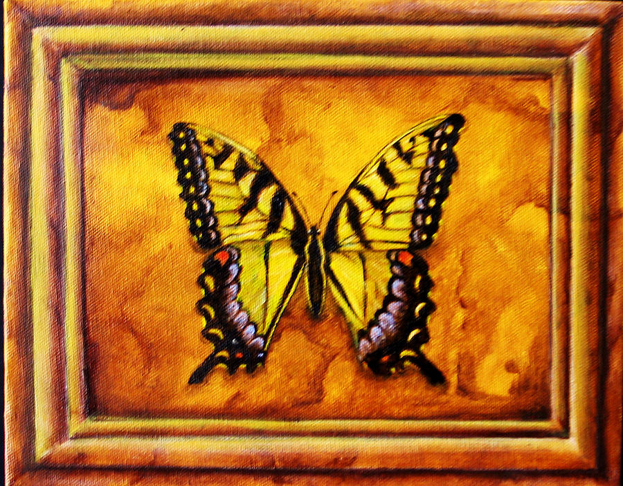Butterfly Painting - Swallowtail Trompe L Oeil by Joan Putman