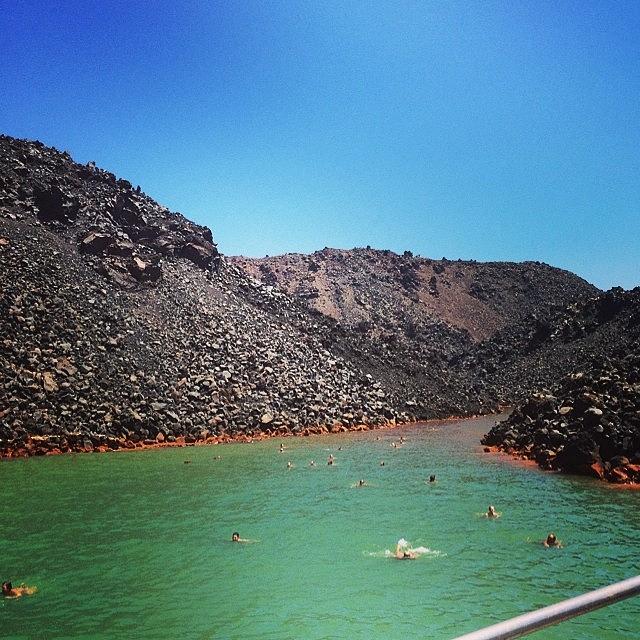 Santorini Photograph - Swam Is Volcanic Hot Springs Today by Emma O Brien
