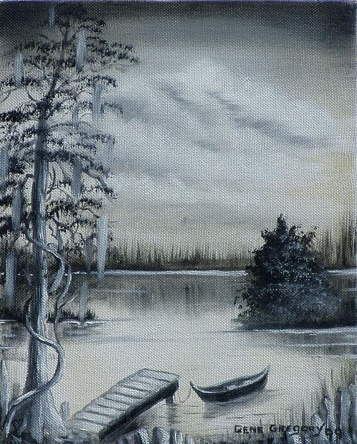 Swamp boat Painting by Gene Gregory