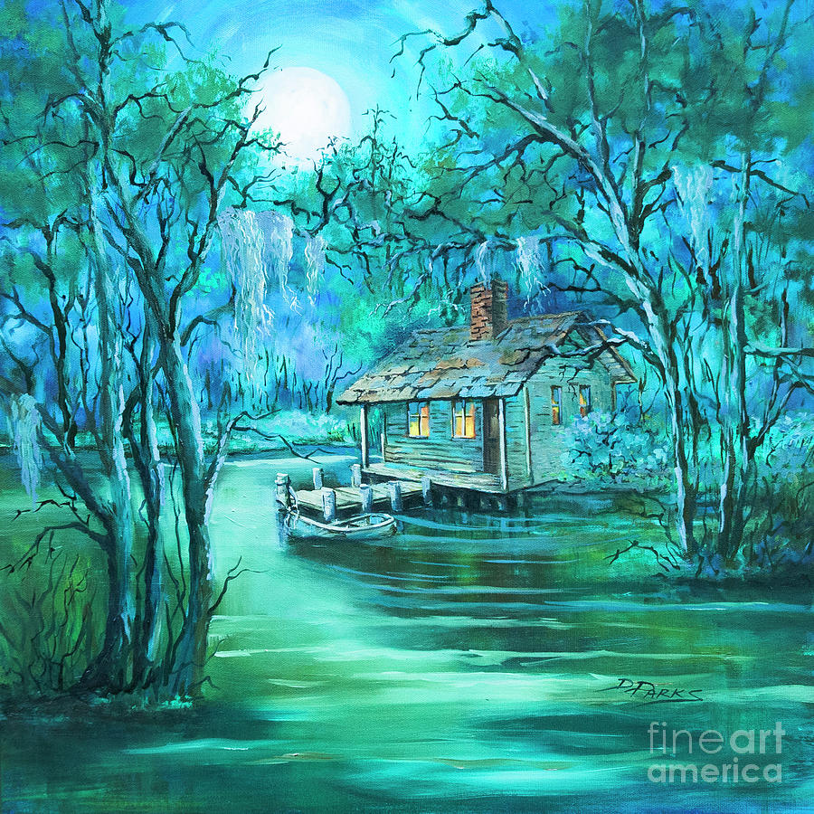 New Orleans Painting - Swamp Moon by Dianne Parks