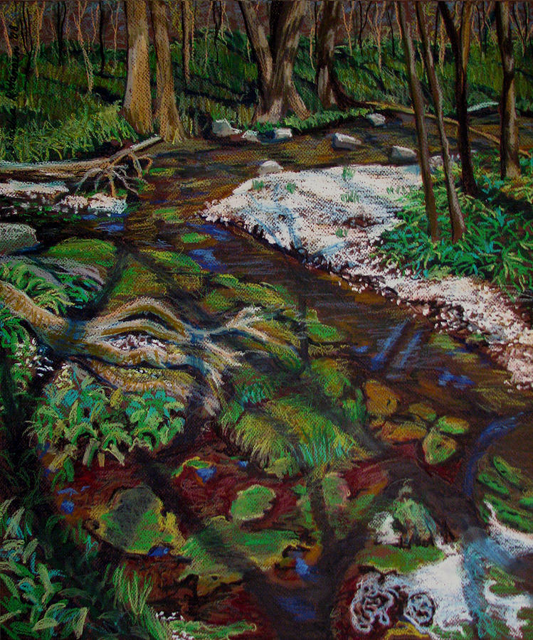 Swamp Moss Shadows Painting by Art Nomad Sandra  Hansen