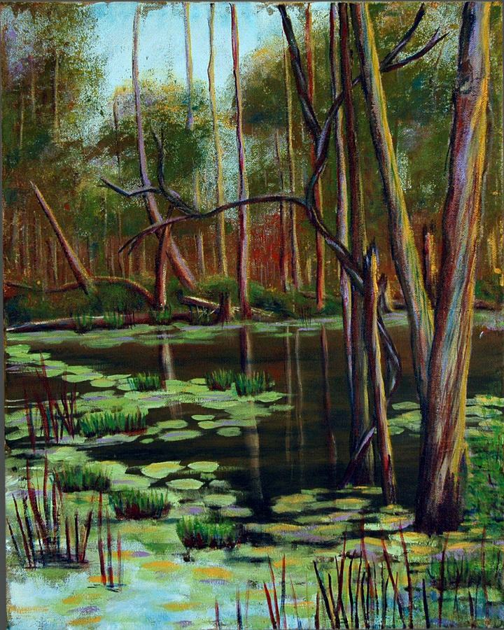 Swamp Reflections Painting by Art Nomad Sandra  Hansen
