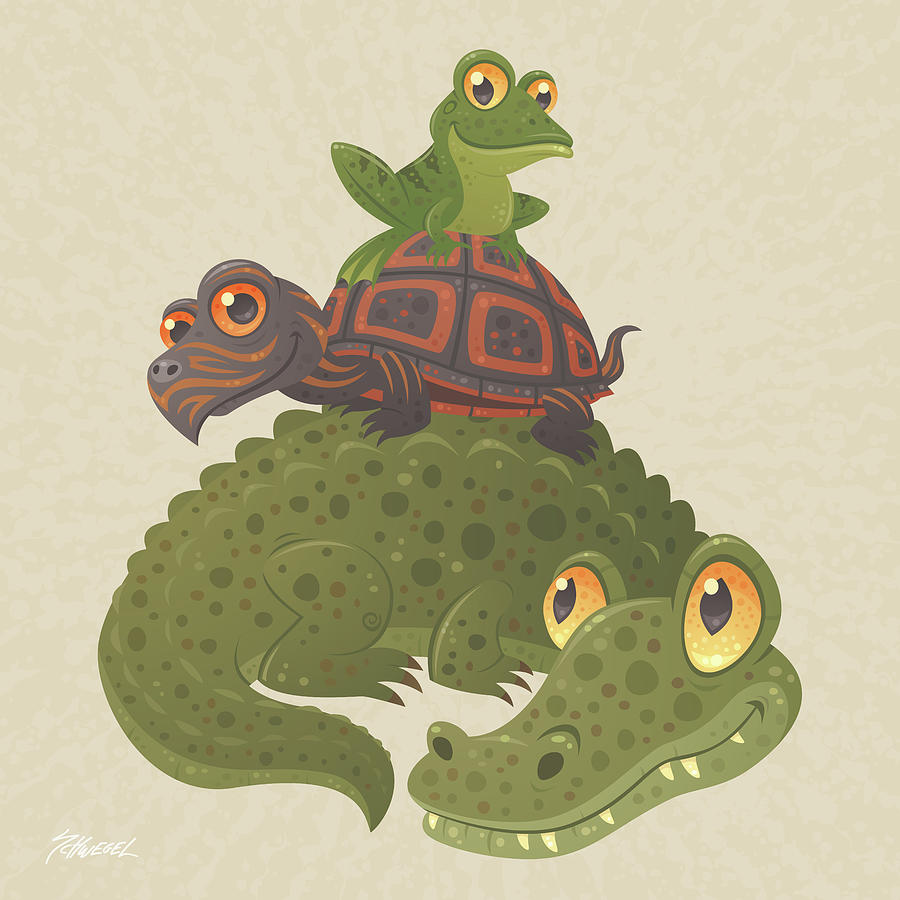 Alligator Digital Art - Swamp Squad by John Schwegel