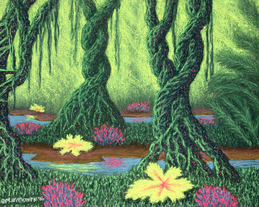 Swamp Things 02, Diptych Panel B Pastel by Michael Heikkinen